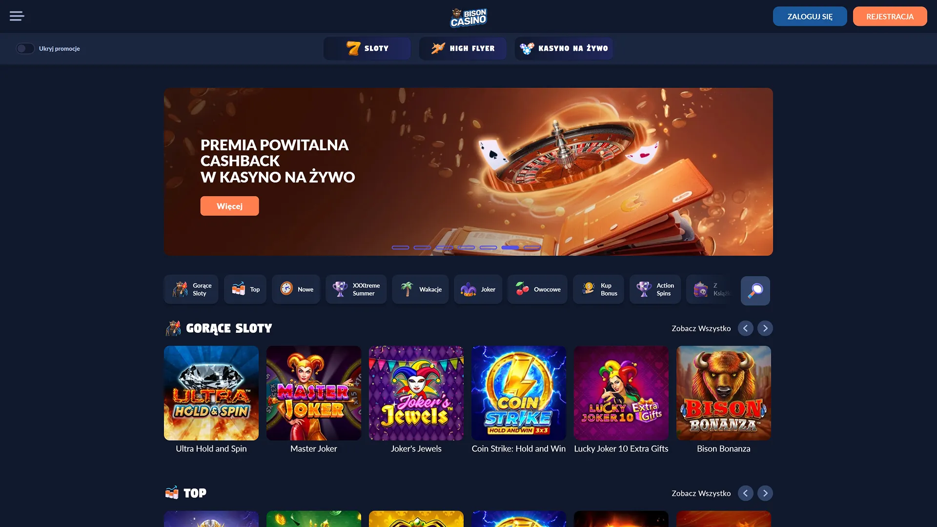 Bison Casino gry online